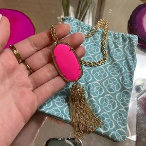 Original Gold Kendra Scott Tassel Necklace with Pink Stone. My personal favorite